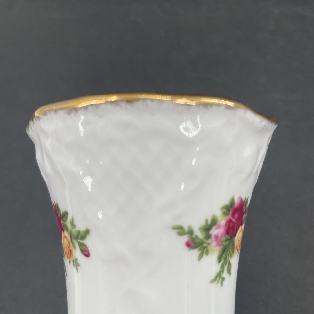Royal Albert Old Country Roses Posy Vase 5-1/2” Floral Victorian England Vintage - Picture 11 of 13